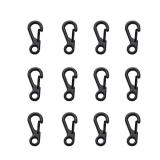 Mini Carabiner Clip Spring Snap Hook Buckle Clasps for Paracord Keychain Backpack Bottle Outdoor Camping Accessories (12Pcs Black) - Retail: $6