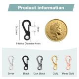 Mini Carabiner Clip Spring Snap Hook Buckle Clasps for Paracord Keychain Backpack Bottle Outdoor Camping Accessories (12Pcs Black) - Retail: $6