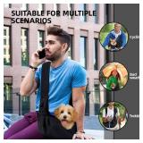 Dog Carrier Sling - Reversible Puppy Carrier Purse with Storage Pocket, Hand-Free Dog Sling Carrier for Carry Small Dogs and Cats, Travel Safety Harness, Dog and Cat Harness(Black) - Retail: $12