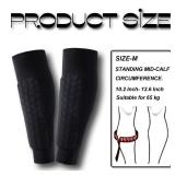Soccer Shin Guards Shin Pads for Kids Youth Adult, Ski Shin Guards Calf Compression Sleeve with Honeycomb Pads, Lightweight Calf Protective Gear for Football Soccer (Black, Medium) - Retail: $13