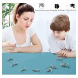 GEKELI Metal Wire Puzzle Set of 24 with Pouch,Brain Teaser IQ Test Disentanglemen Iron Link Unlock Interlock Game Chinese Ring Magic Trick Toy for Party Favor Kids Adults Challenge - Retail: $12