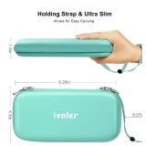 ivoler Carrying Case for Nintendo Switch Lite, Ultra Slim Portable Hard Shell Pouch Travel Game Bag for Switch Lite Accessories Holds 10 Game Cards,Turquoise - Retail: $19