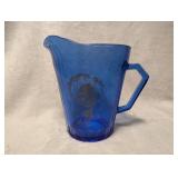 Shirley Temple Cobalt Blue Glass Pitcher