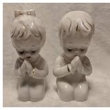 Praying Child Porcelain Salt/Pepper Figurines - 2 ct