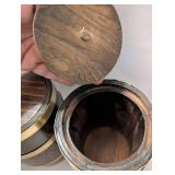 Wooden Kitchen Canisters with Brass Bands - 4 ct