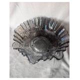 Iridescent Glass Grape Pattern Bowl