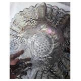 Iridescent Glass Grape Pattern Bowl