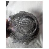 Iridescent Glass Grape Pattern Bowl