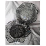 Carnival Federal Glass Star and Fruit Pattern Iridescent Bowls - 2ct