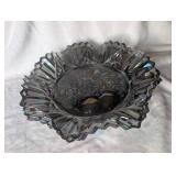 Carnival Federal Glass Star and Fruit Pattern Iridescent Bowls - 2ct