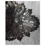 White Porcelain and Pewter Grape Design Vase