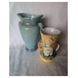 Japanese Hand-Painted Floral Vase Set - 2 ct