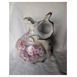 Hand-Painted Porcelain Vase with Pink Daisies