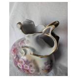 Hand-Painted Porcelain Vase with Pink Daisies