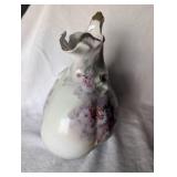 Hand-Painted Porcelain Vase with Pink Daisies