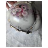 Hand-Painted Porcelain Vase with Pink Daisies