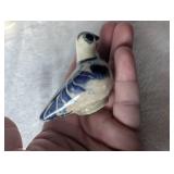 Mexican Folk Art Blue Bird Pottery + Figurines