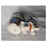 Mexican Folk Art Blue Bird Pottery + Figurines
