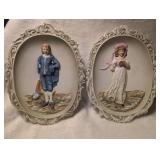 Lefton Bisque Wall Plaques - Set of 2