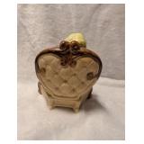 Ceramic Girl in Green Dress on Chair Figurine