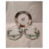 Japanese Porcelain Plate Lot  - Bamboo and Floral Designs