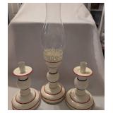Metal Candle Holders with Glass Hurricane Shade