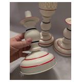 Metal Candle Holders with Glass Hurricane Shade