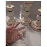 Metal Candle Holders with Glass Hurricane Shade