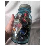 Blue Ball Perfect Mason Jar with Thread Spools