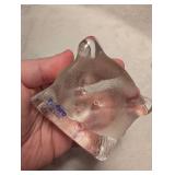 Nybro Clear Glass Bear Figurines - Book Ends