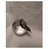 Crystal Bird Figurine + Bubble Glass Apple