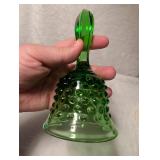 Fenton Hobnail Glass Bell Set - Blue and Green