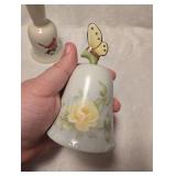 Porcelain Bell Lot - Cardinal + Yellow Rose Design 1980