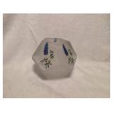 Blue Bonnet Frosted Glass Votive Fairy Light Holder