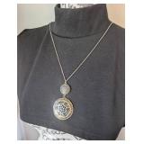 Circle Filigree Pendant Necklace + 2 Chain Styles - 3 ct