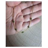 Jade Bead Station Necklace + Earrings