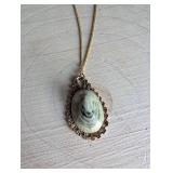 Mother of Pearl Teardrop Pendant Necklace