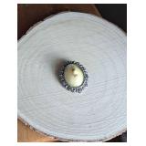 Oval Mother of Pearl Brooch with Floral Frame