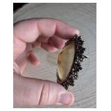 Oval Mother of Pearl Brooch with Floral Frame