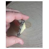 Oval Mother of Pearl Brooch with Floral Frame