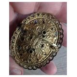 Romantic Scene Pearl-Framed Brooch