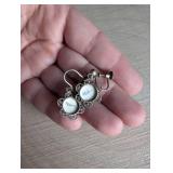 Delft Blue and Silver Filigree Flower Earrings