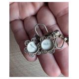 Delft Blue and Silver Filigree Flower Earrings