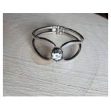 Modern Silver Tone Butterfly Design Cuff Bracelet
