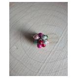 Colorful Beaded Cluster Ring