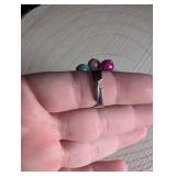 Colorful Beaded Cluster Ring