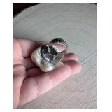 Ivory Satin Rose Crystal Ring