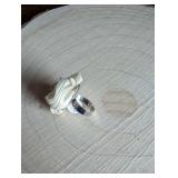 Ivory Satin Rose Crystal Ring