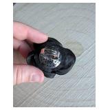 Black Silk Flower Pearl Ring