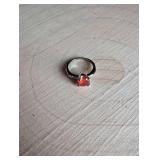 Red Crystal Solitaire Ring